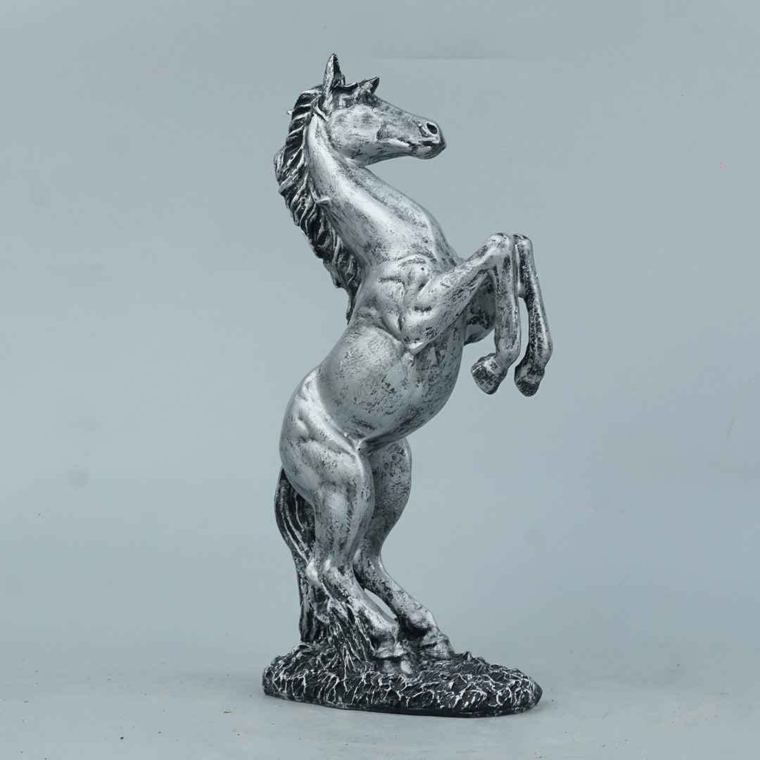 Abstract Horse Bust Decor Statue-antique silver