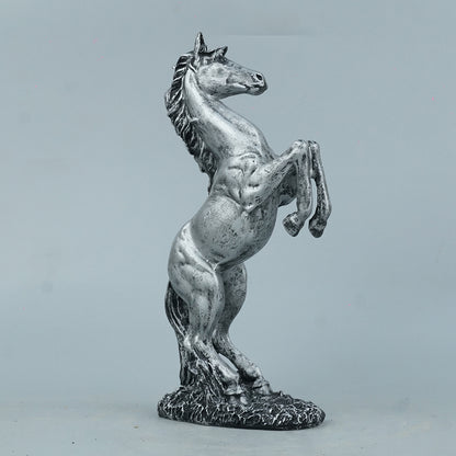 Abstract Horse Bust Decor Statue-antique silver