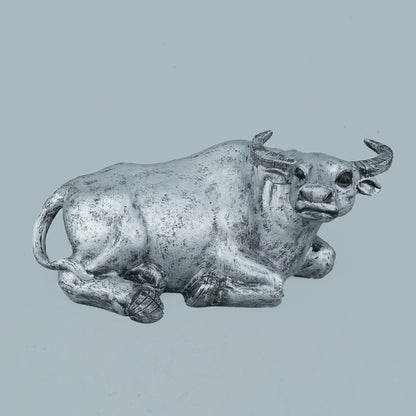 Majestic Resting Bull Decor Statue - Antique Brass