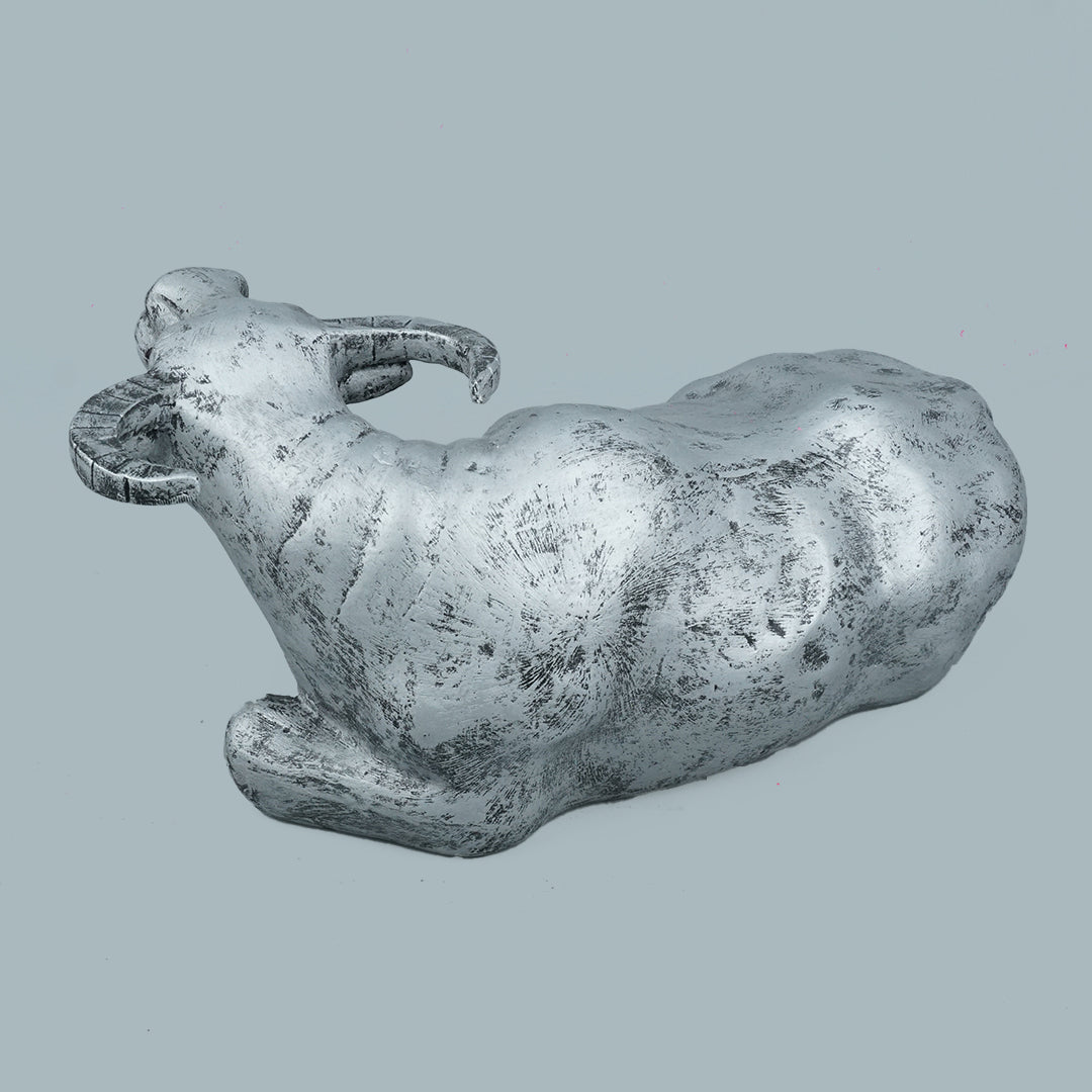 Majestic Resting Bull Decor Statue - Antique Brass