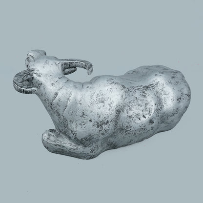 Majestic Resting Bull Decor Statue - Antique Brass