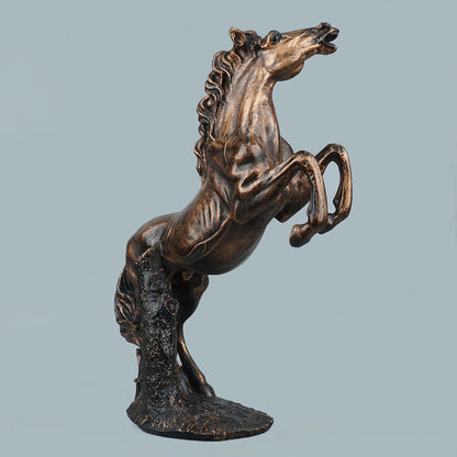 Grand Rearing Horse Decor Statue - Antique Copper