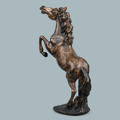 Grand Rearing Horse Decor Statue - Antique Copper