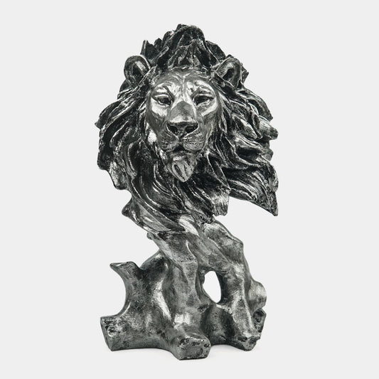 Modern Silver Lion Sculpture