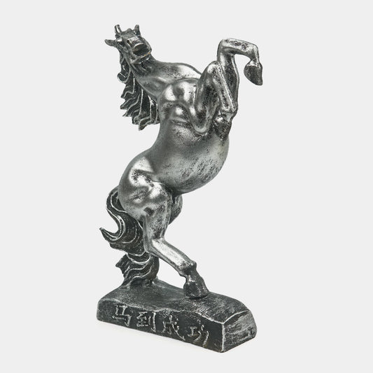 Dynamic Silver Horse Statue