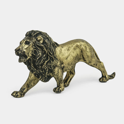 Majestic Stalking Lion Decor Statue-antique brass