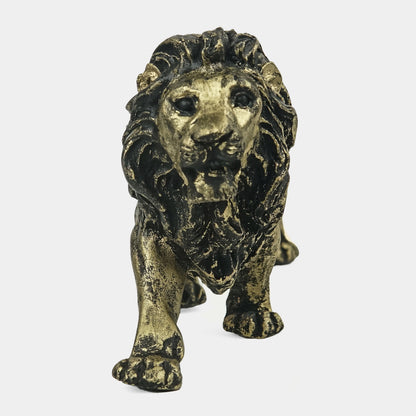 Majestic Stalking Lion Decor Statue-antique brass