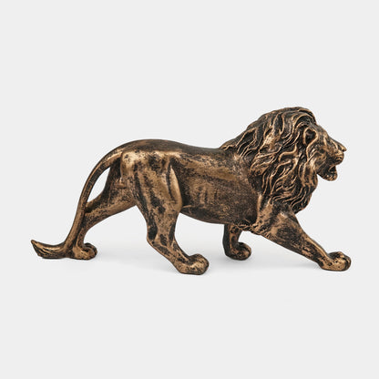 Majestic Stalking Lion Decor Statue-antique copper