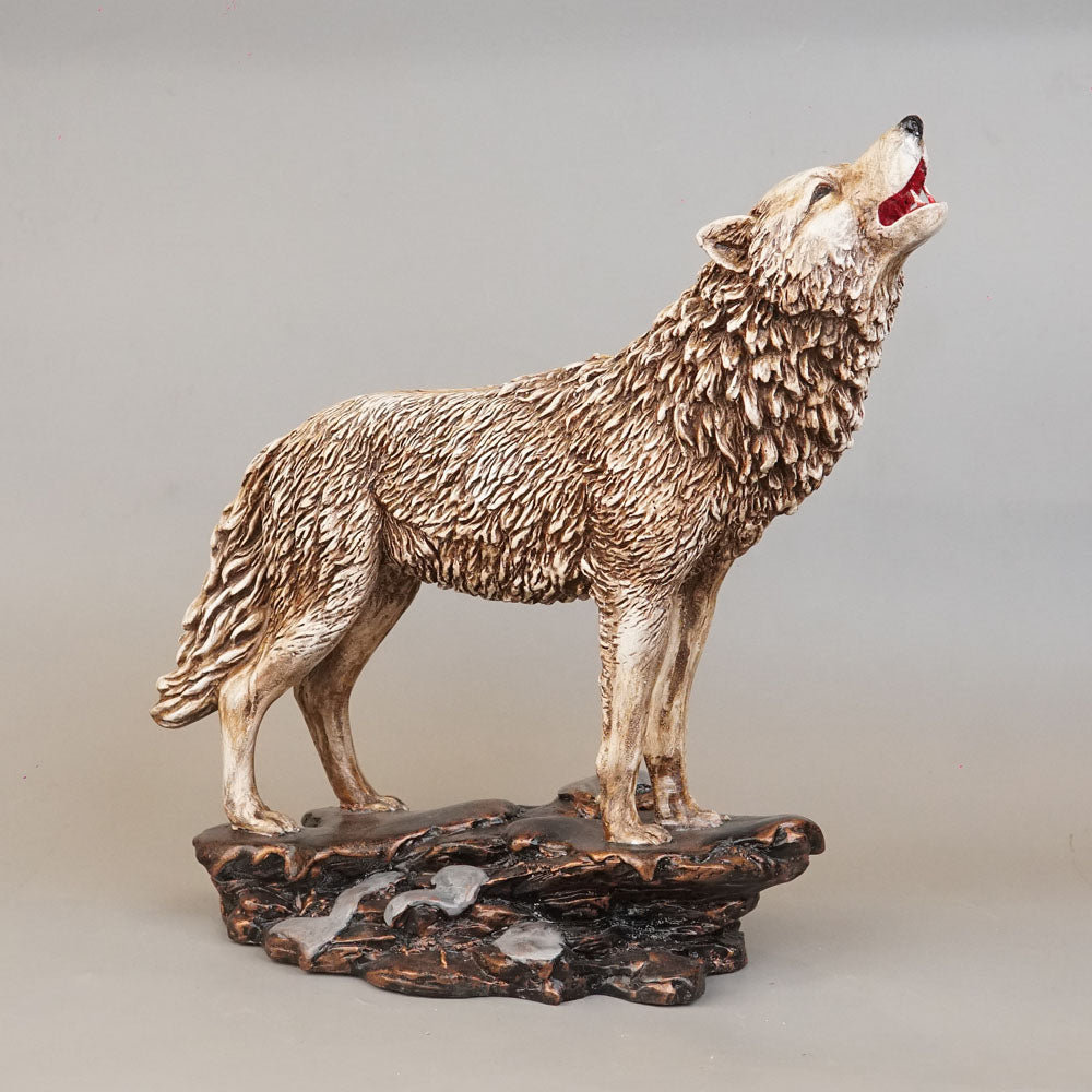 Royal Howling Wolf Wildlife Statue