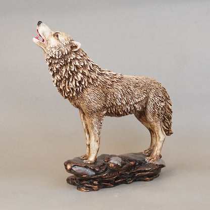 Royal Howling Wolf Wildlife Statue