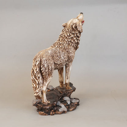 Royal Howling Wolf Wildlife Statue