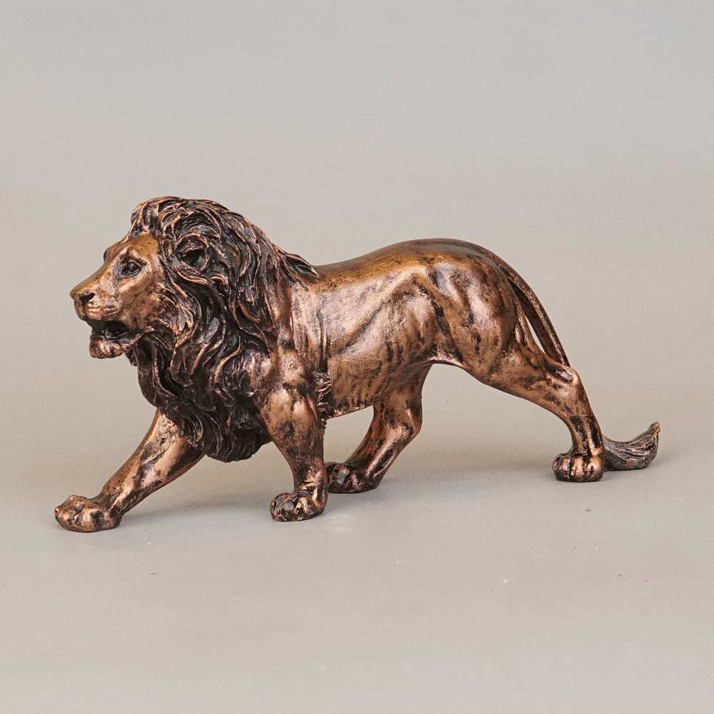 Majestic Stalking Lion Decor Statue - Antique Copper