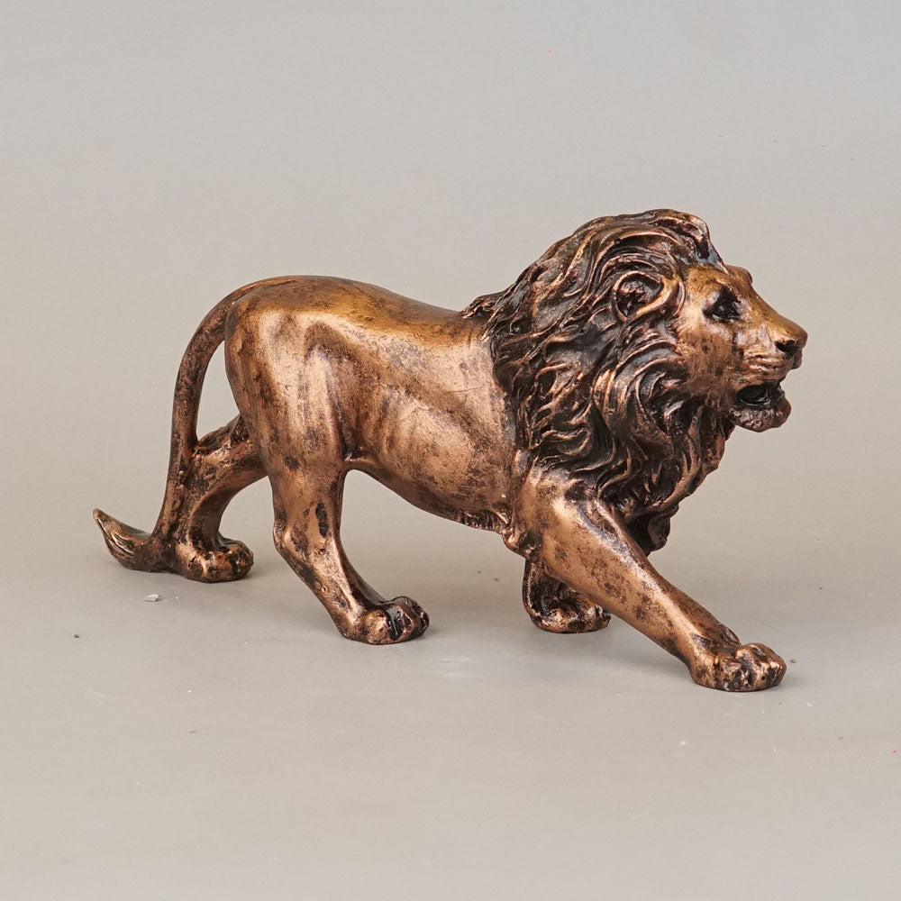 Majestic Stalking Lion Decor Statue - Antique Copper
