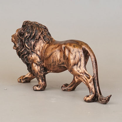 Majestic Stalking Lion Decor Statue - Antique Copper