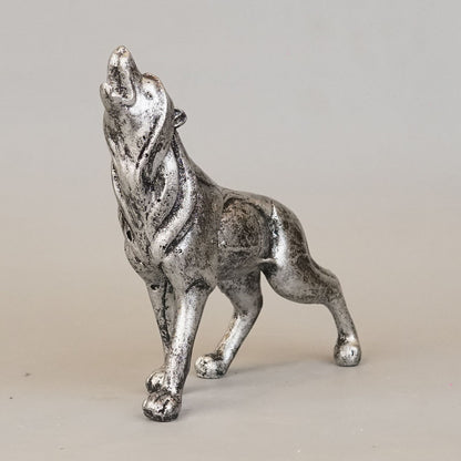 Royal Howling Alpha Wolf - Antique Silver