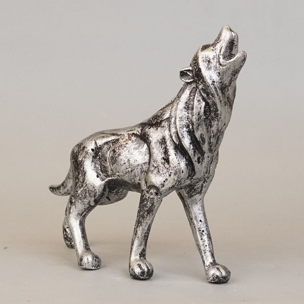 Royal Howling Alpha Wolf - Antique Silver