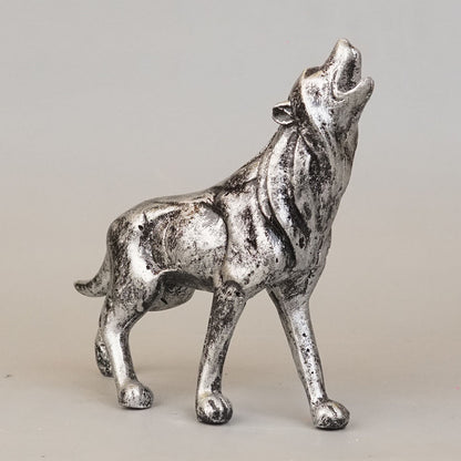 Royal Howling Alpha Wolf - Antique Silver