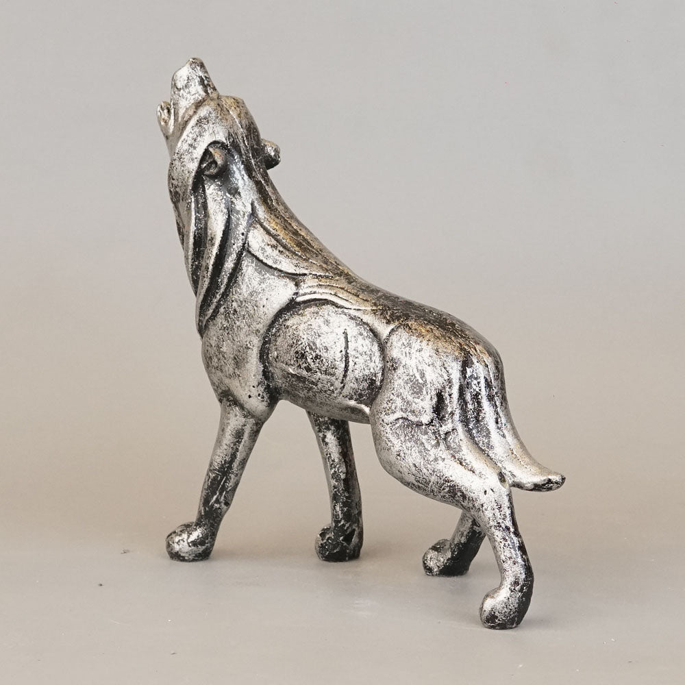 Royal Howling Alpha Wolf - Antique Silver