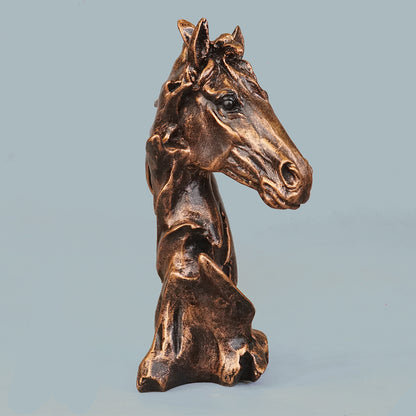 Sophisticated Antique Copper Abstract Horse Head Sculpture