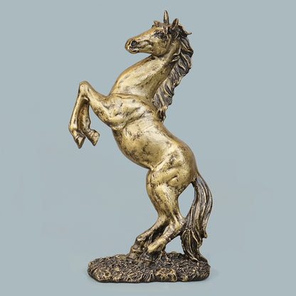 Abstract Horse Bust Decor Statue - Antique Brass