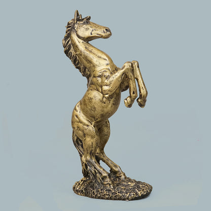 Abstract Horse Bust Decor Statue - Antique Brass