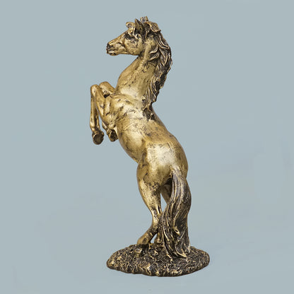 Abstract Horse Bust Decor Statue - Antique Brass