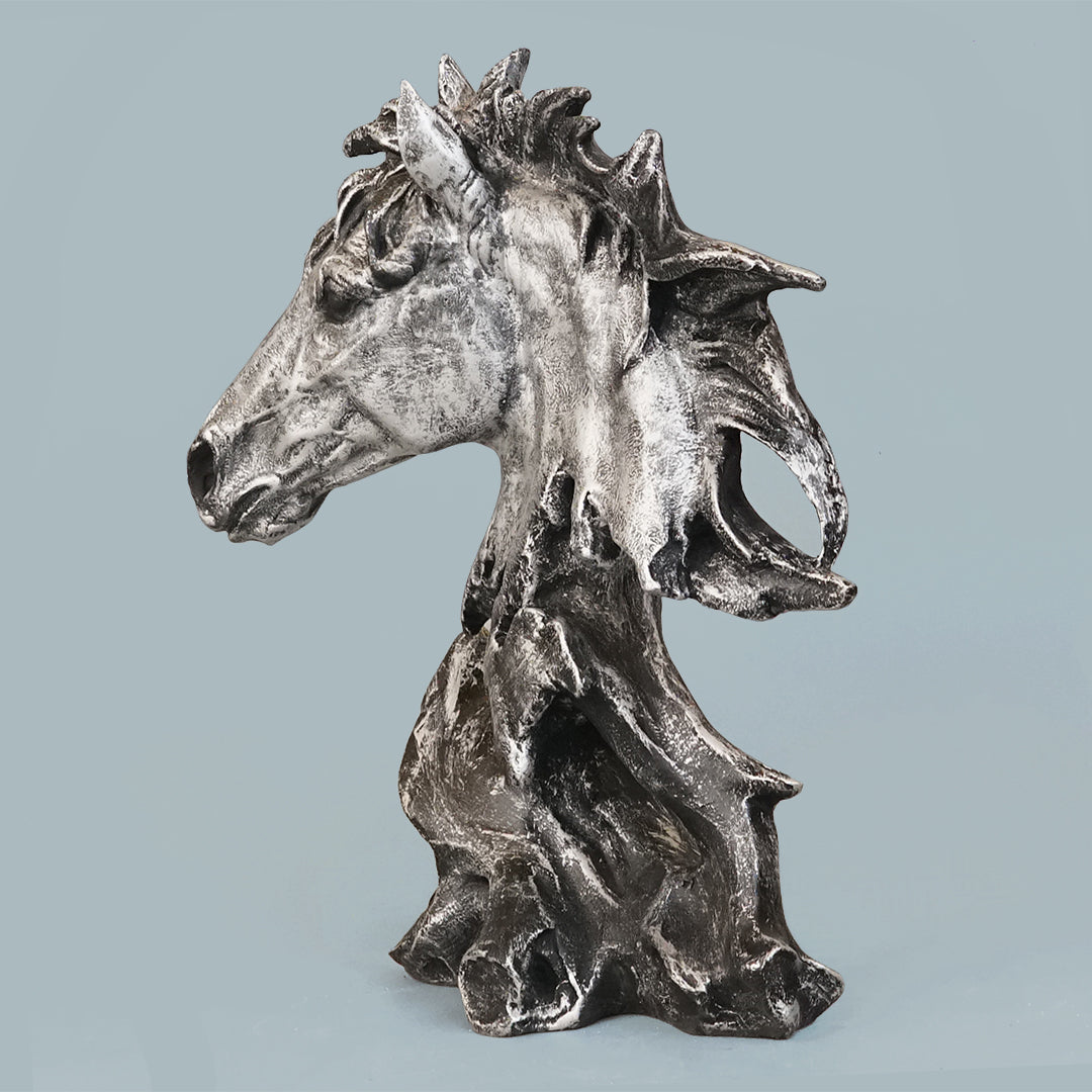 Sophisticated Antique Silver Abstract Horse Head Sculpture