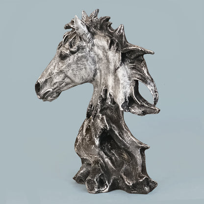 Sophisticated Antique Silver Abstract Horse Head Sculpture