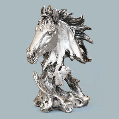 Sophisticated Antique Silver Abstract Horse Head Sculpture