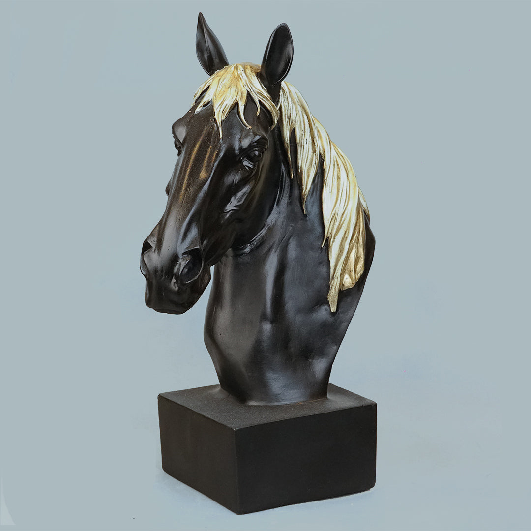 Horse Head Decor Statue - Black Edition