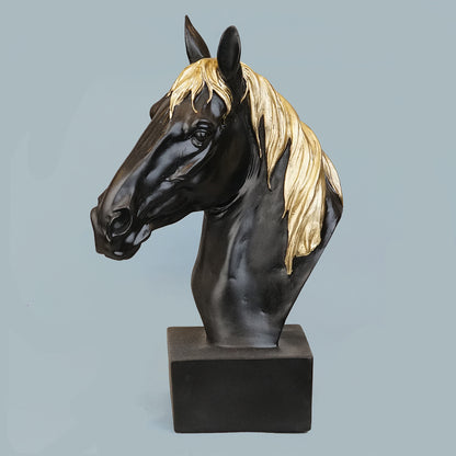 Horse Head Decor Statue - Black Edition