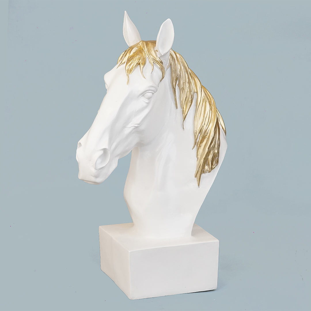 Horse Head Decor Statue - White Edition