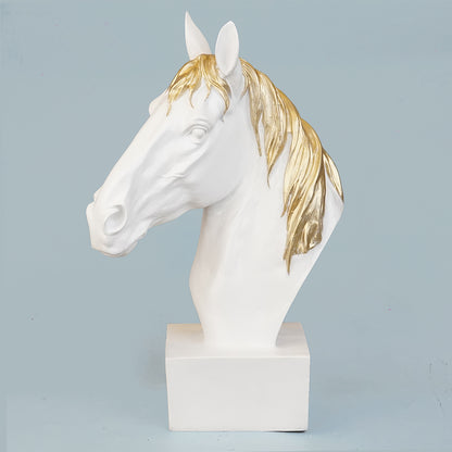 Horse Head Decor Statue - White Edition