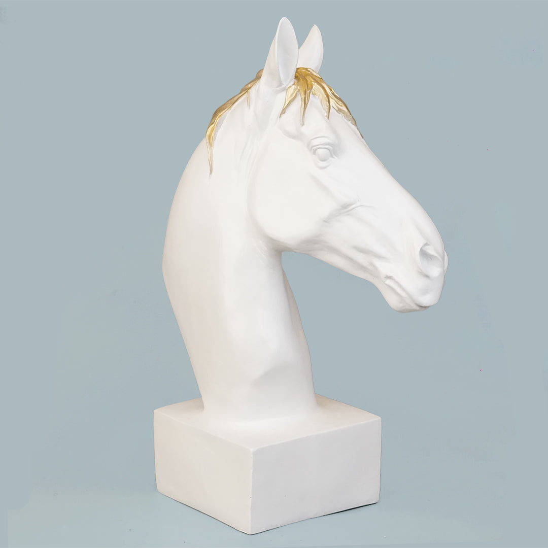 Horse Head Decor Statue - White Edition