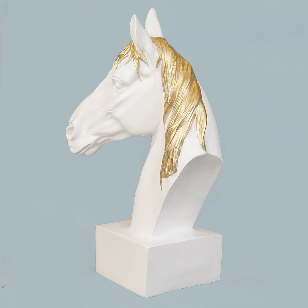 Horse Head Decor Statue - White Edition