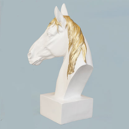 Horse Head Decor Statue - White Edition