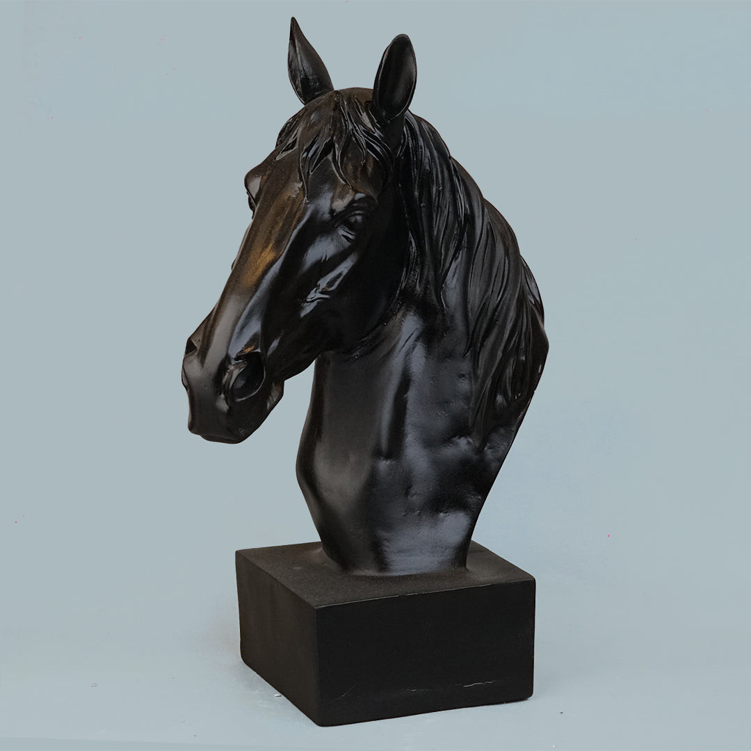 Horse Head Decor Statue - Black Edition