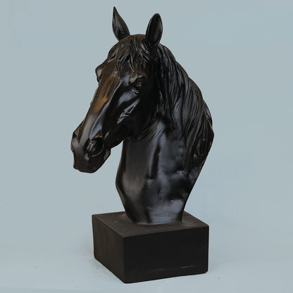 Horse Head Decor Statue - Black Edition