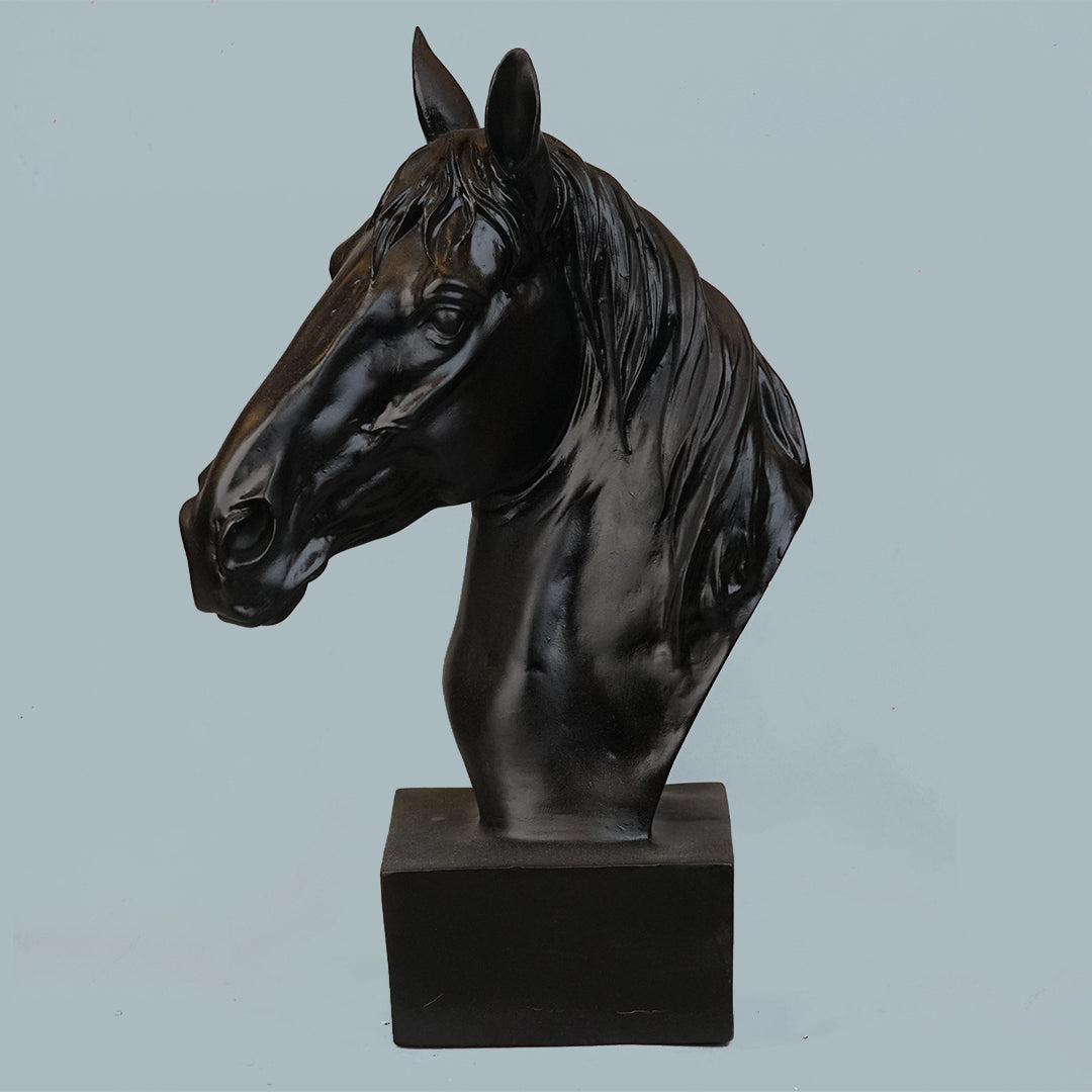 Horse Head Decor Statue - Black Edition