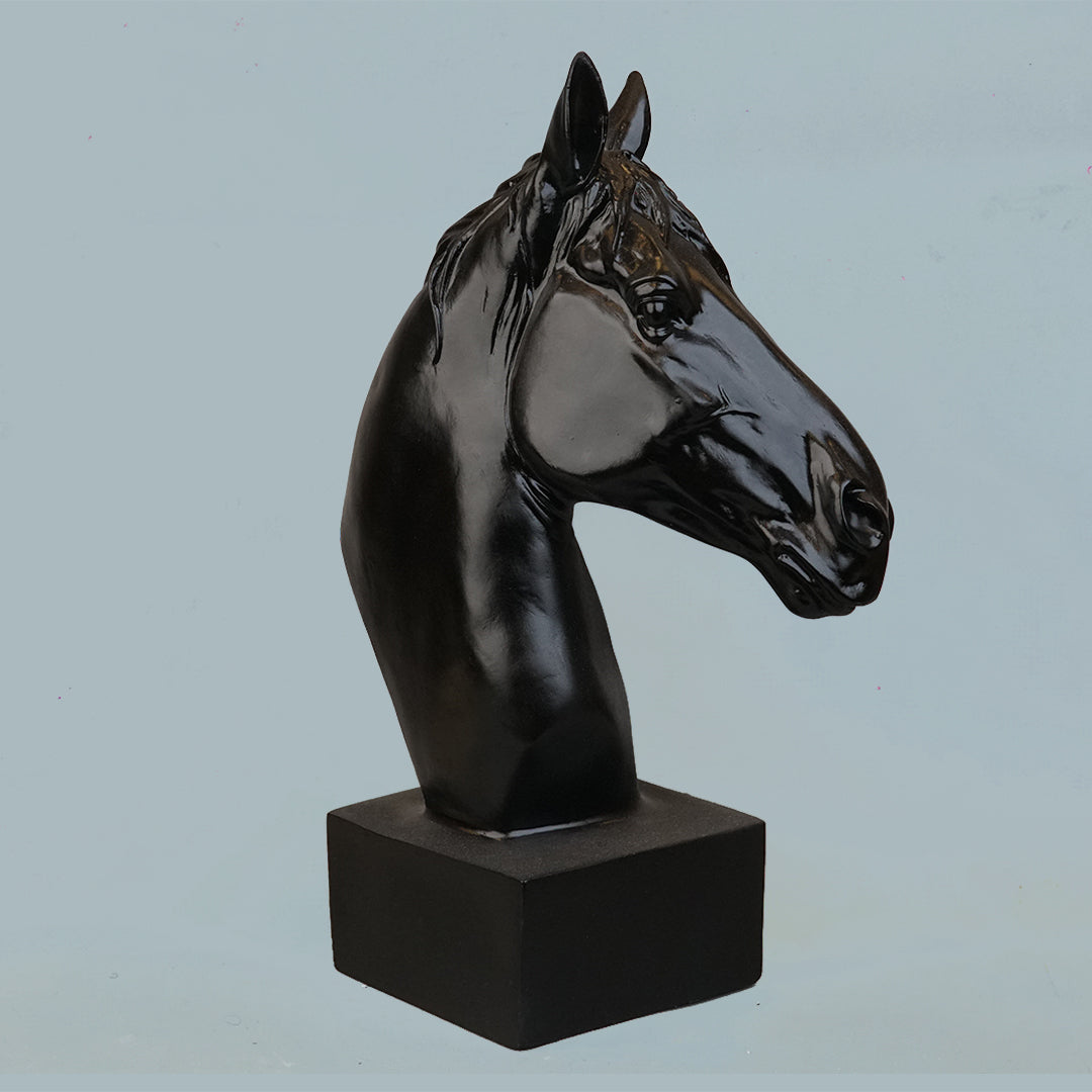 Horse Head Decor Statue - Black Edition
