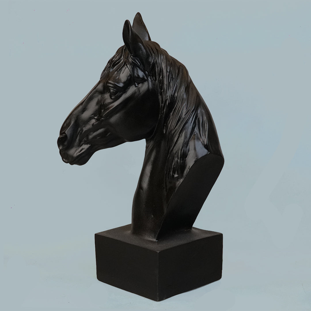 Horse Head Decor Statue - Black Edition