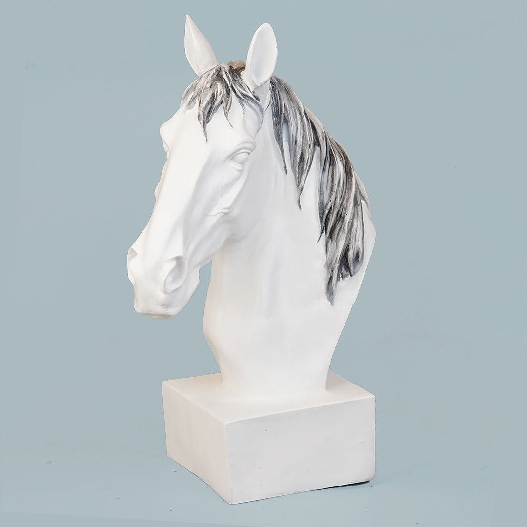 Horse Head Decor Statue - White Edition