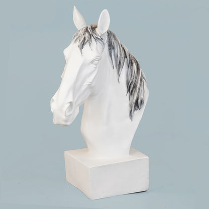 Horse Head Decor Statue - White Edition