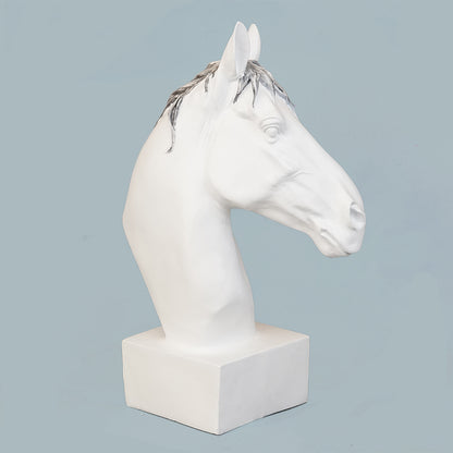 Horse Head Decor Statue - White Edition