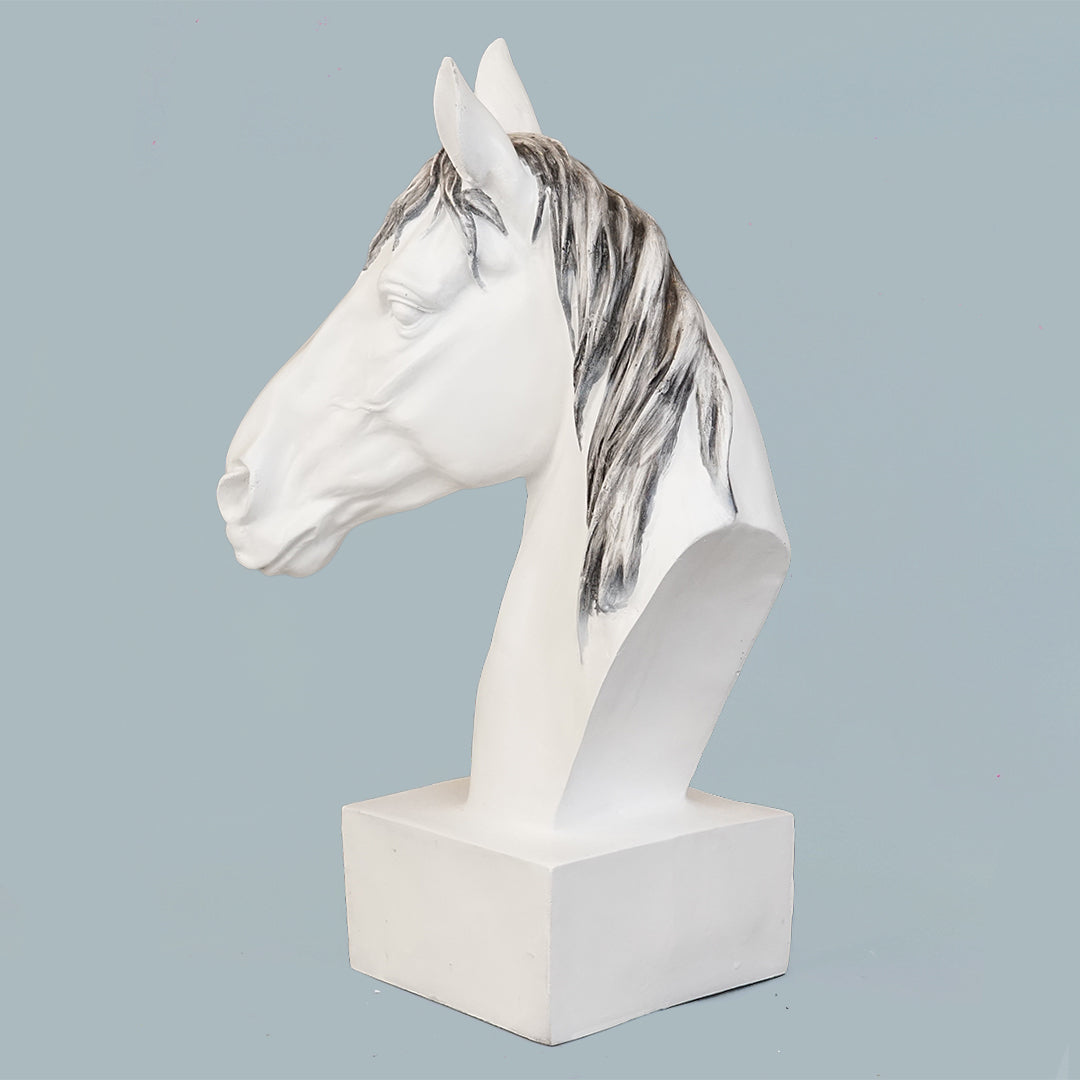 Horse Head Decor Statue - White Edition