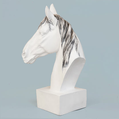 Horse Head Decor Statue - White Edition