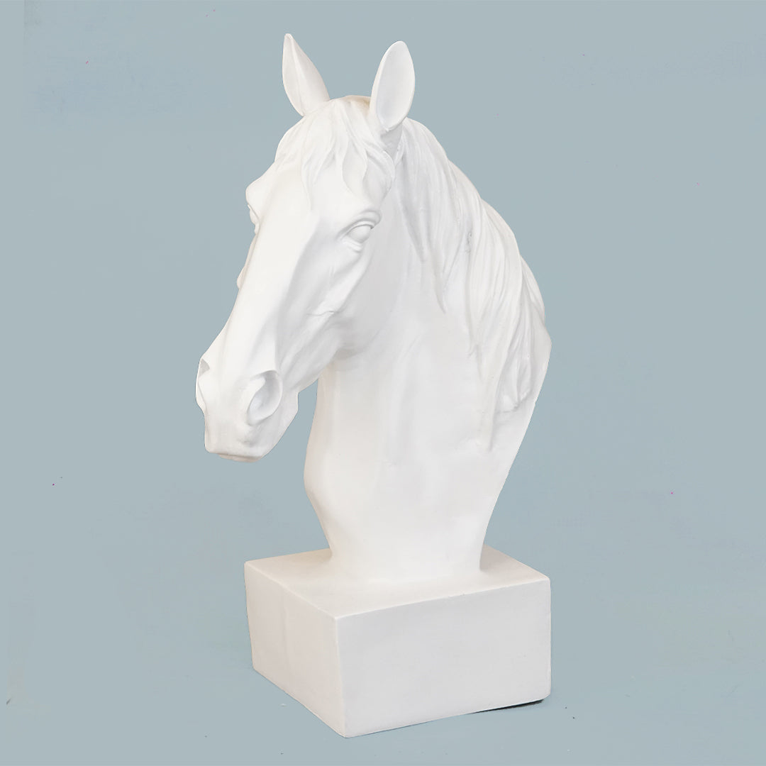 Horse Head Decor Statue - White Edition