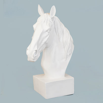 Horse Head Decor Statue - White Edition