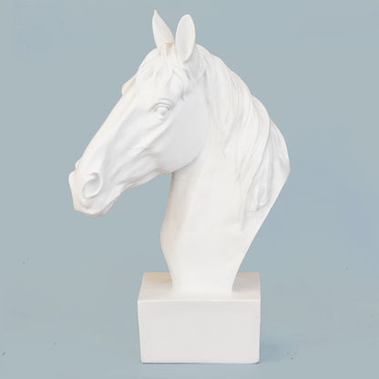 Horse Head Decor Statue - White Edition