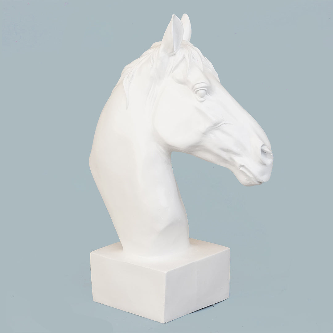 Horse Head Decor Statue - White Edition